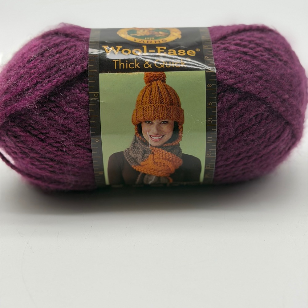 Lion Brand Wool-Ease Thick & Quick Super Bulky Yarn Purple 6oz 106yd